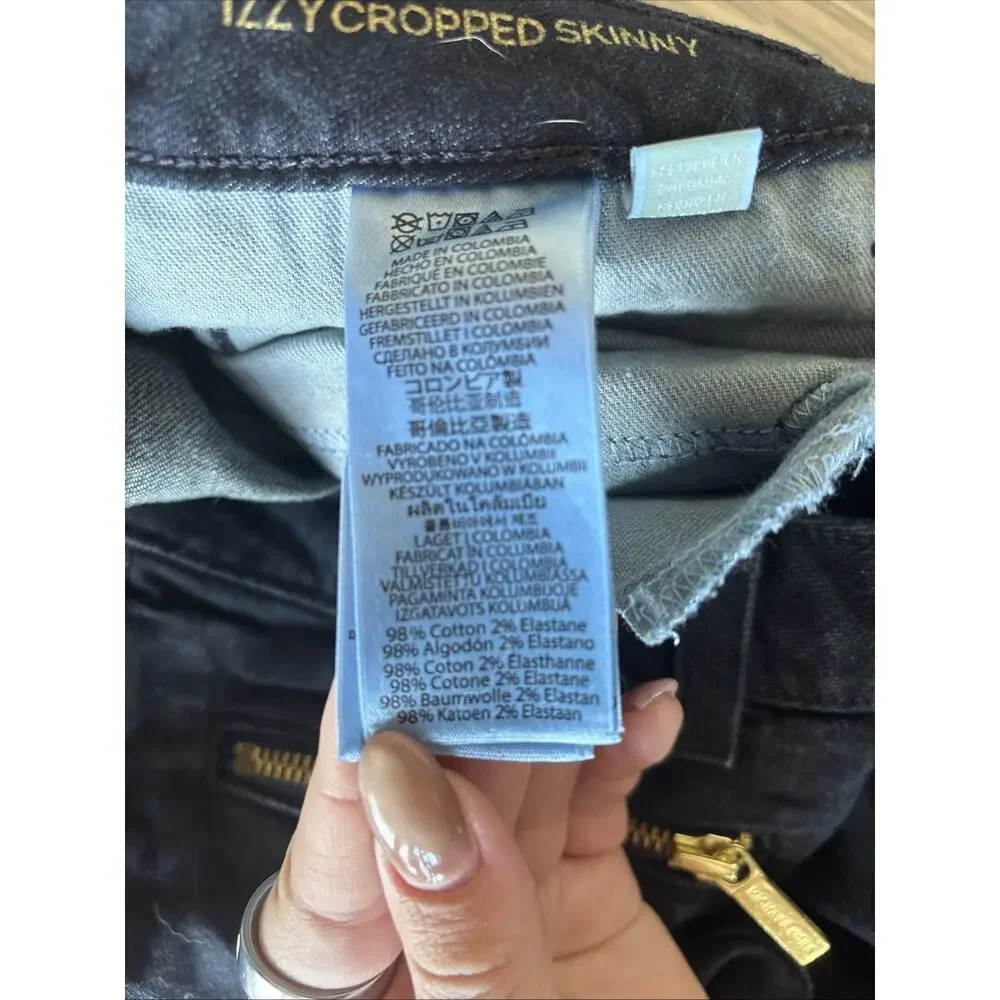 Michael Kors Y2K Izzy Cropped Skinny Jeans Women’s Size 12 Dark Wash Zip Pocket